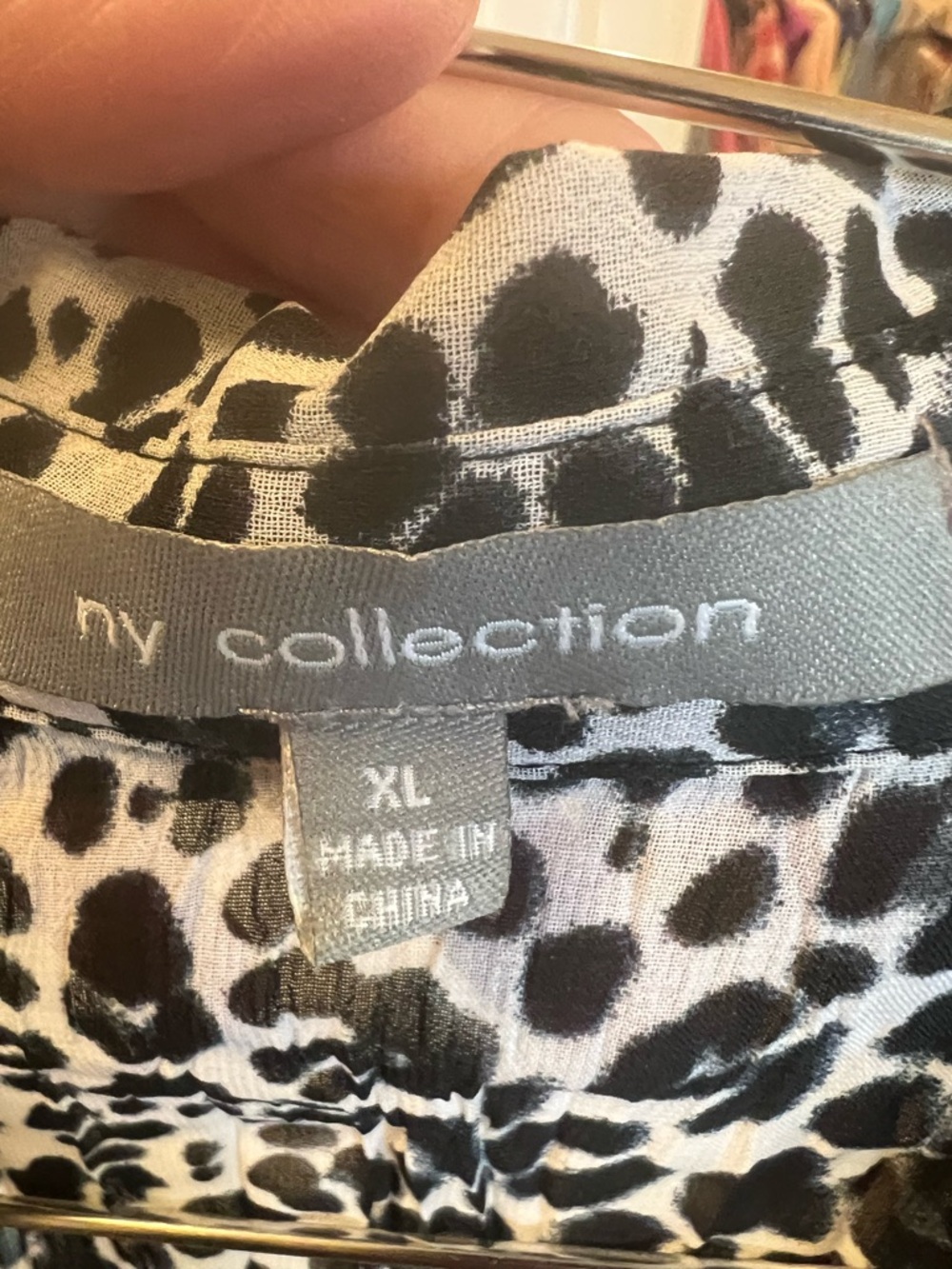 NY COLLECTION Leopard Lace Trim Blouse Top XL Pleated Y2K - Picture 10 of 11
